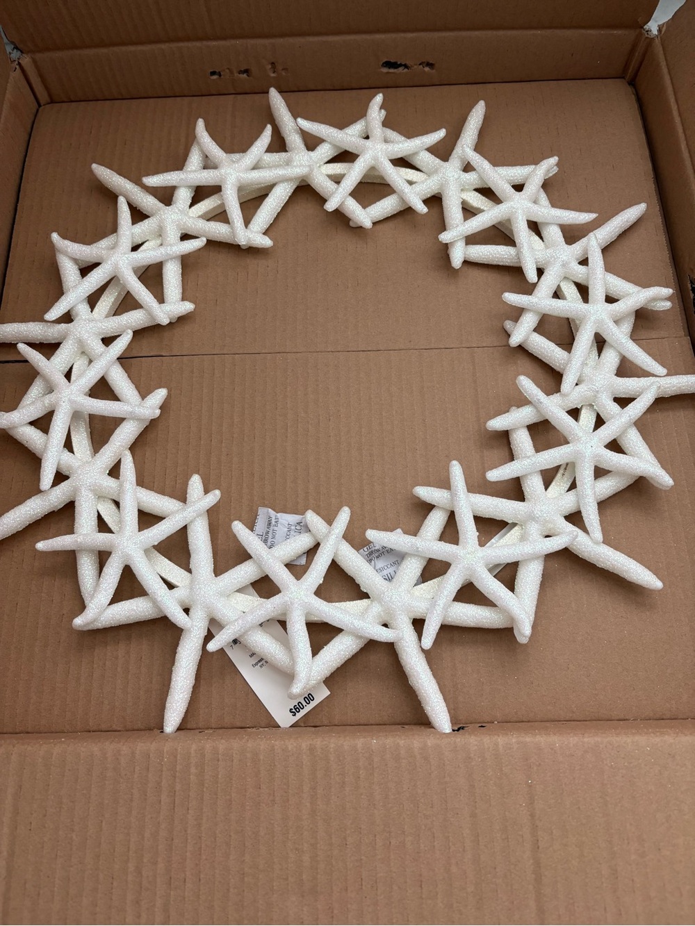 Macy's White Starfish Coastal Wreath